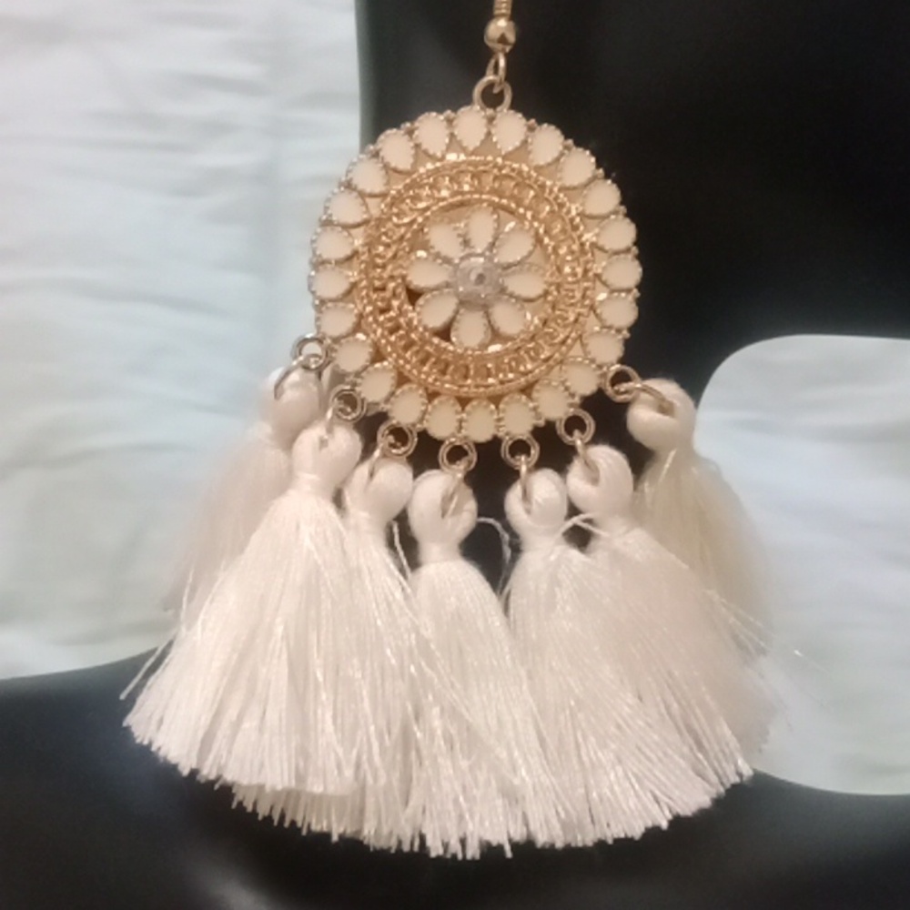 Bohemian Tassel Earrings Vintage Earrings  Anniversary Gift Hanging Earrings